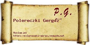Polereczki Gergő névjegykártya